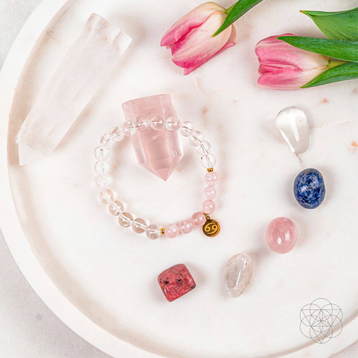 rose quartz crystal bracelet