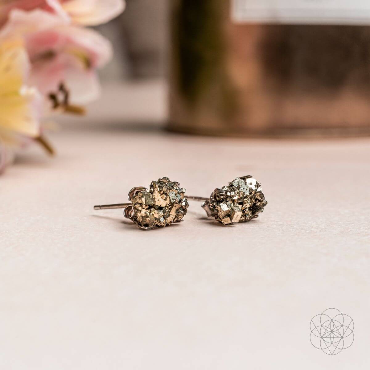 Pyrite Earrings of Wealth