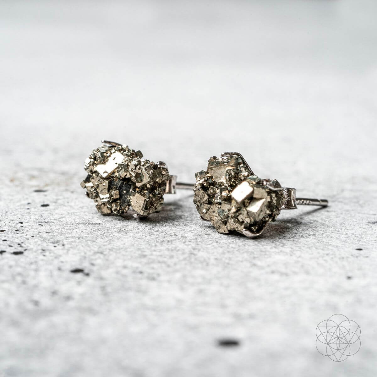 Pyrite Earrings of Wealth