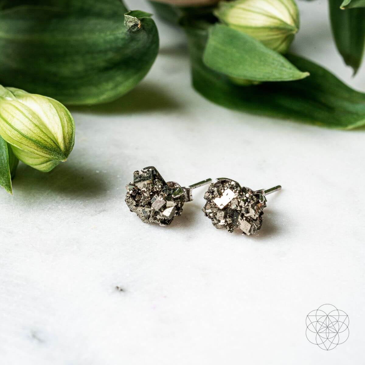 Pyrite Earrings of Wealth