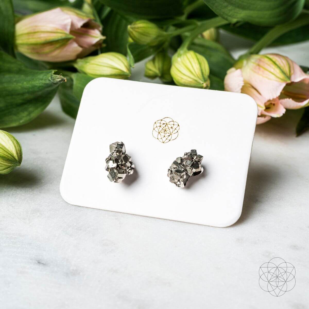 Pyrite Earrings of Wealth