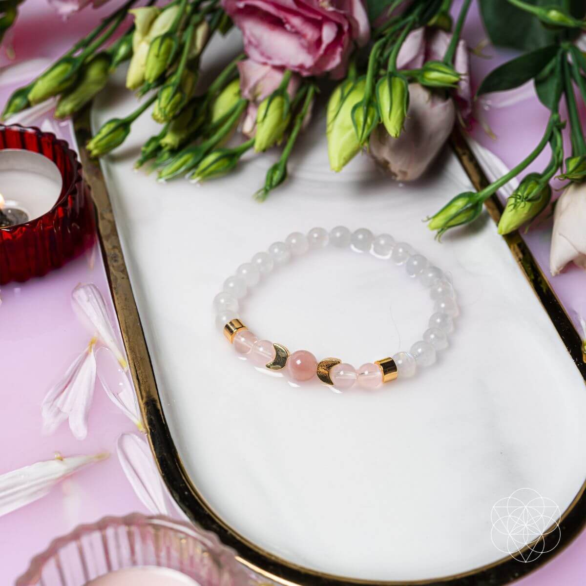 rose quartz crystal bracelet