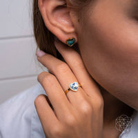 abalone shell crystal ring