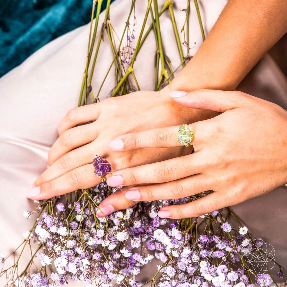 amethyst crystal rings