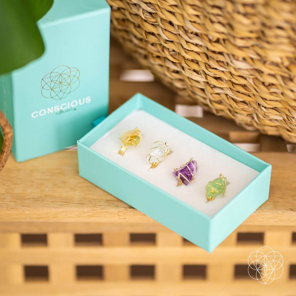 anti stress crystal rings