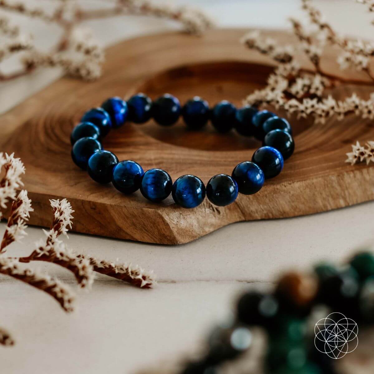 blue tigers eye crystal bracelet