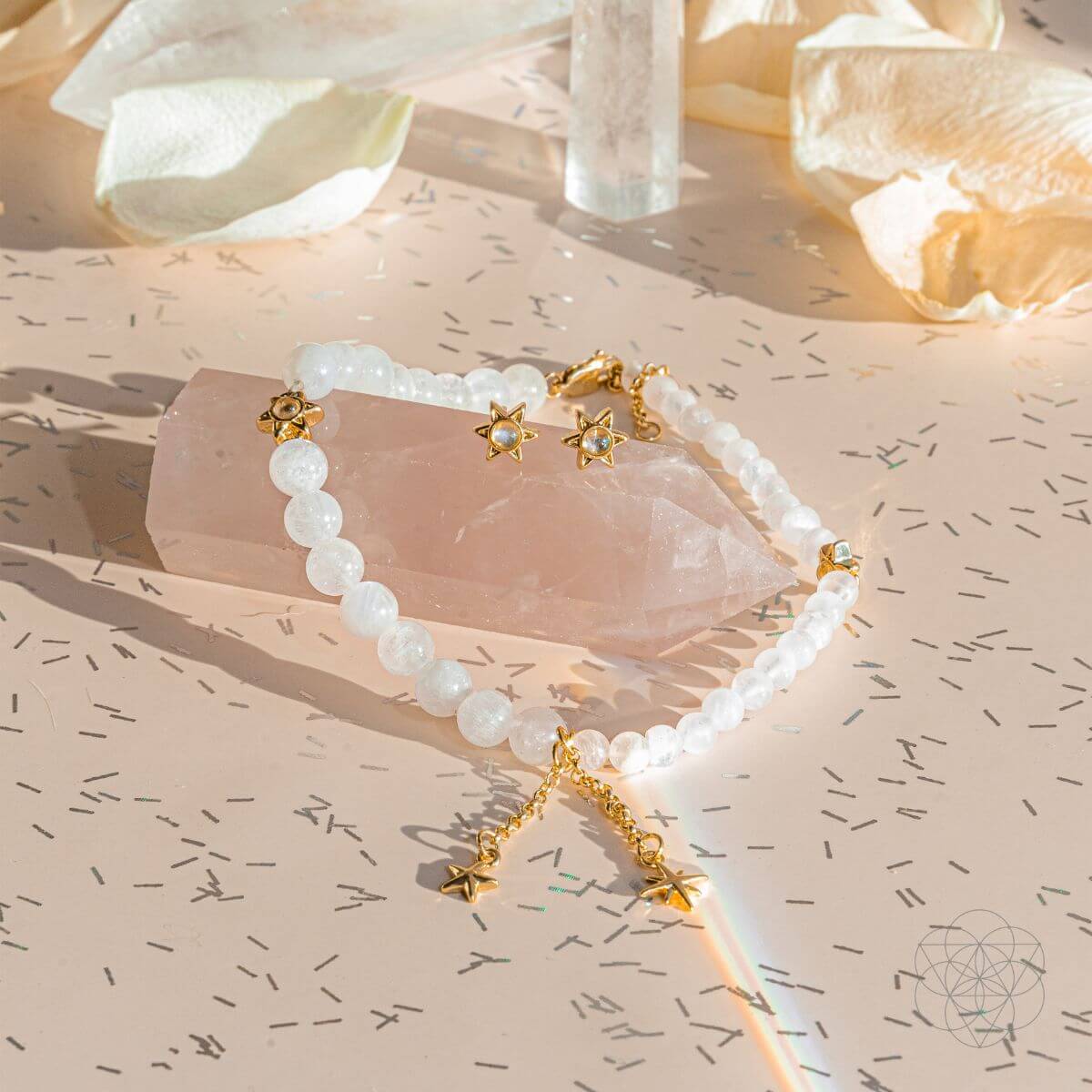 Divine Intuition - Moonstone Anklet and Earrings Set - Conscious Items