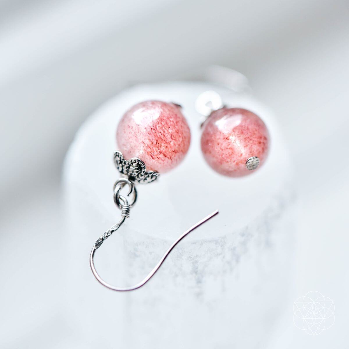 strawberry quartz earrings