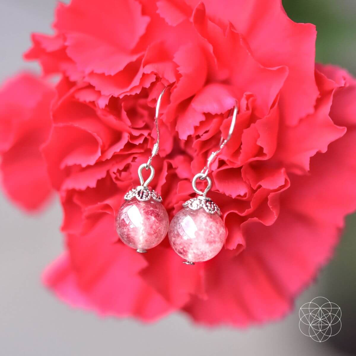 strawberry quartz earrings