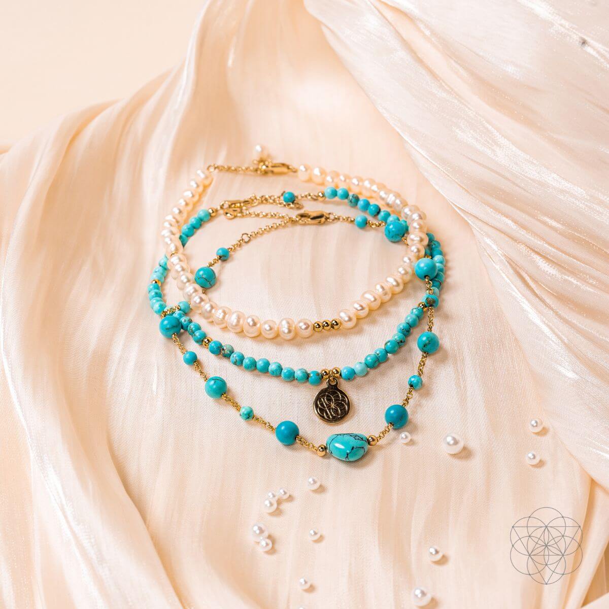 Luminous Glow - The Turquoise and Pearl Anklets of Love - Conscious Items