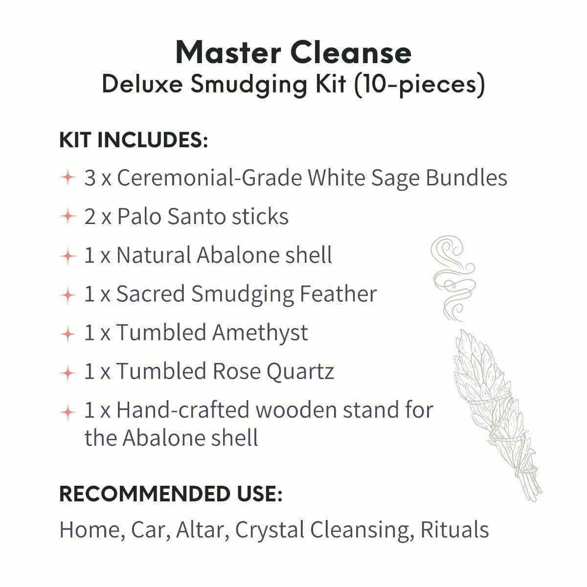 Master Cleanse - Deluxe Smudging Kit (10 - Pieces) - Conscious Items