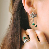 malachite earrings