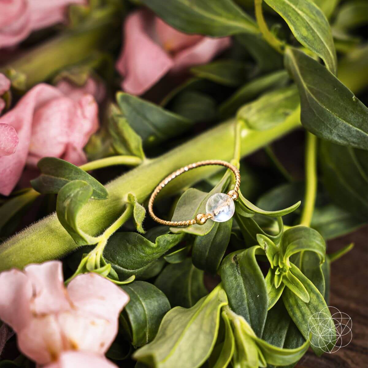 moonstone crystal ring