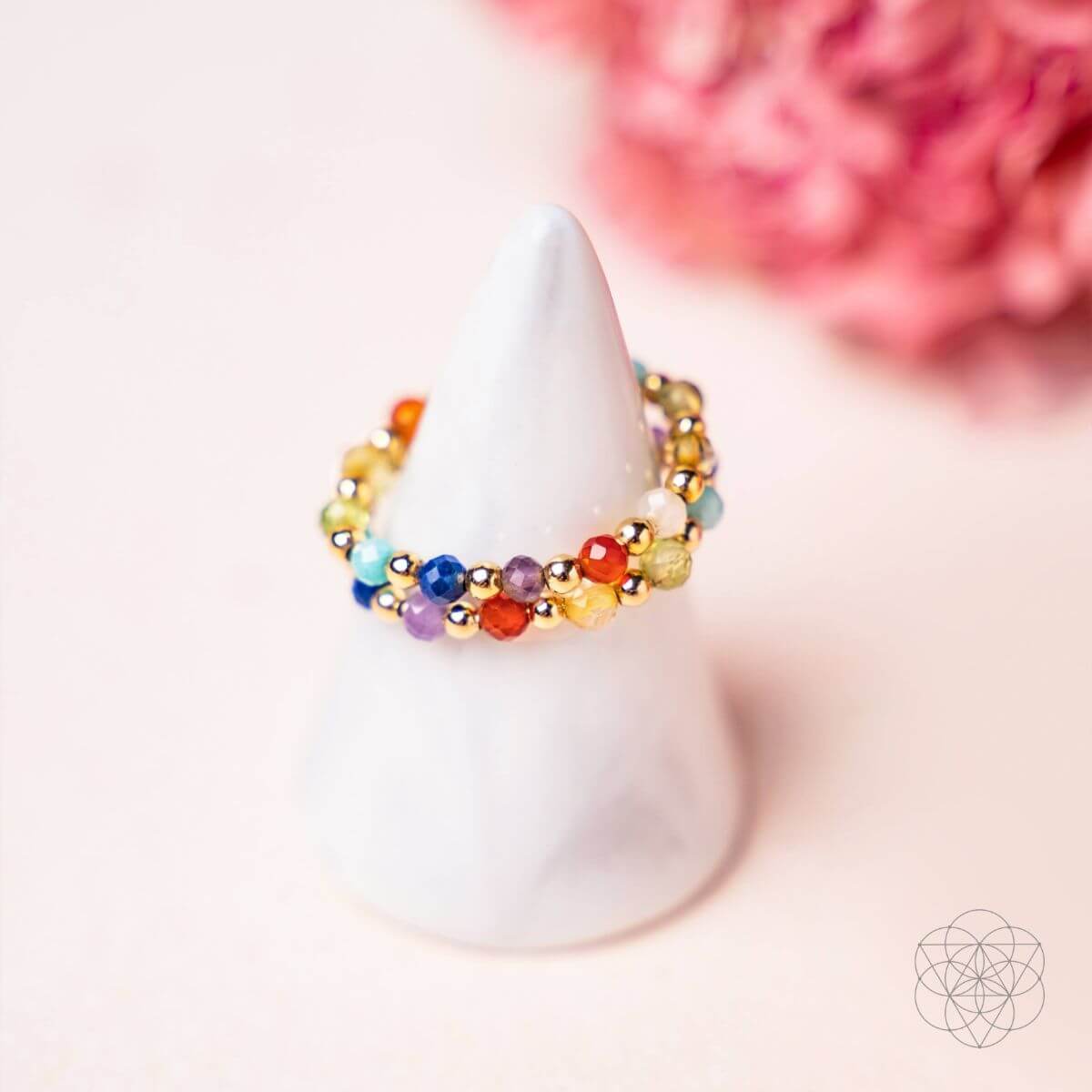 rainbow crystal ring