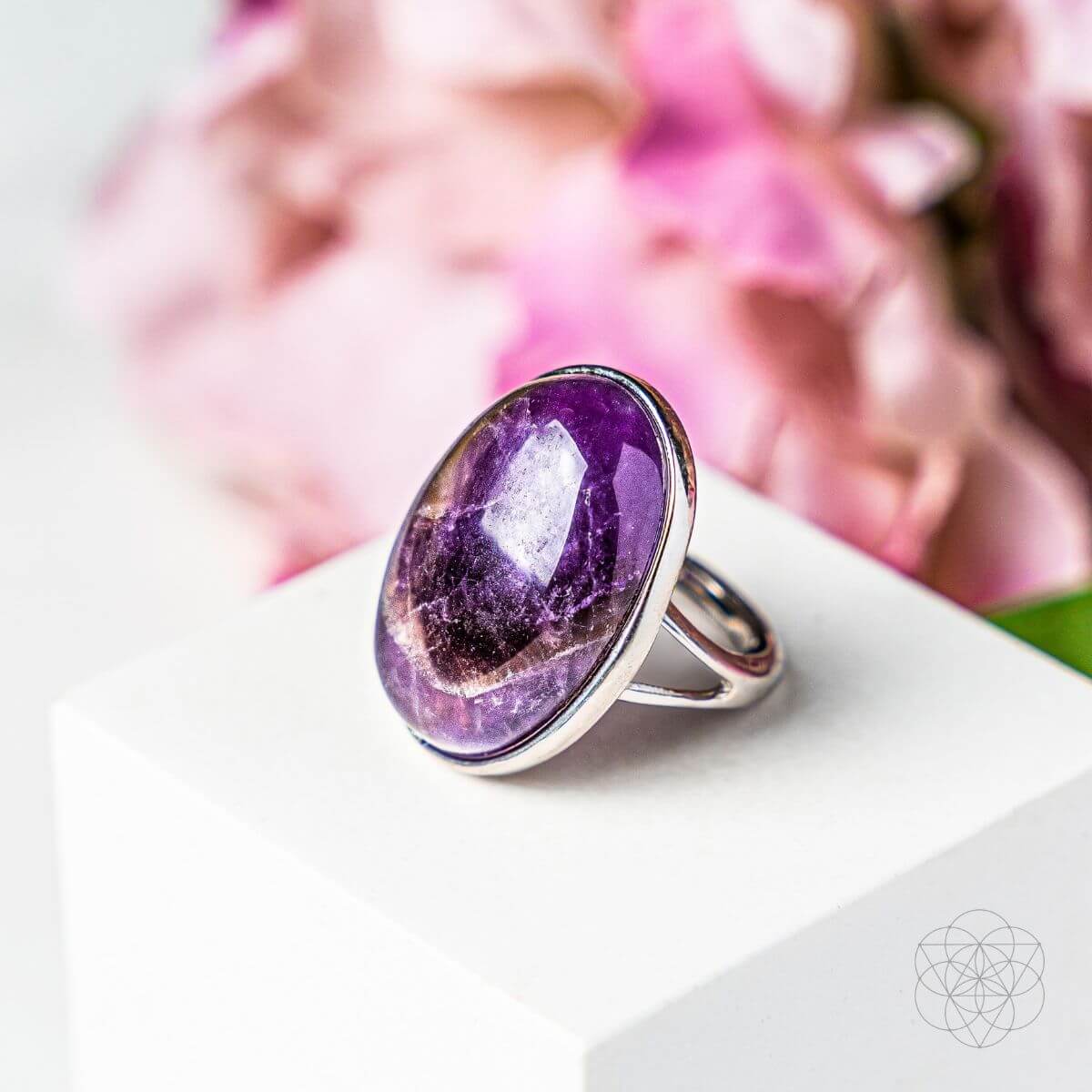 amethyst crystal ring