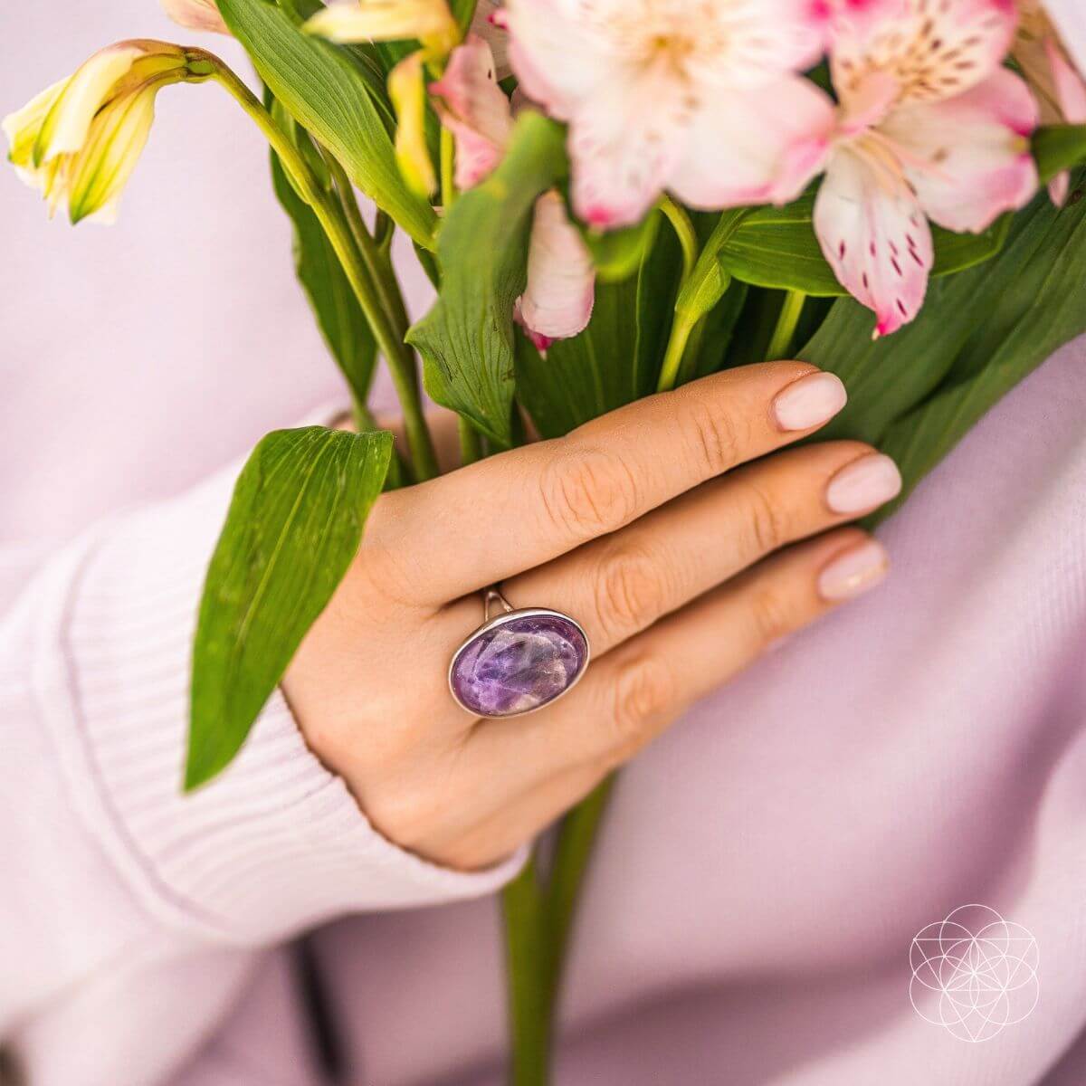 amethyst crystal ring