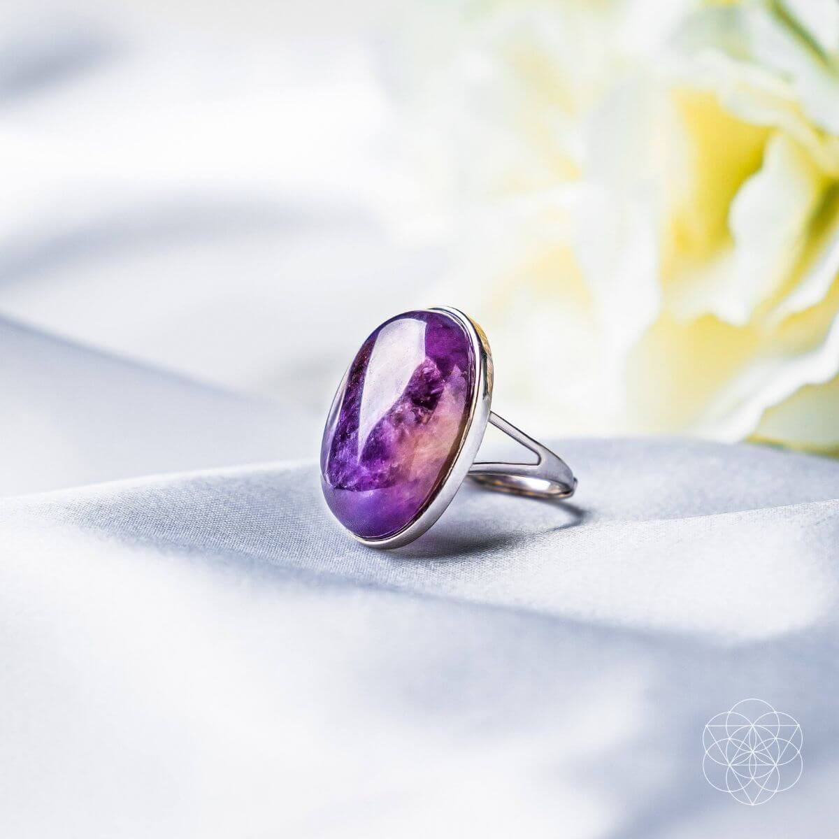 amethyst crystal ring