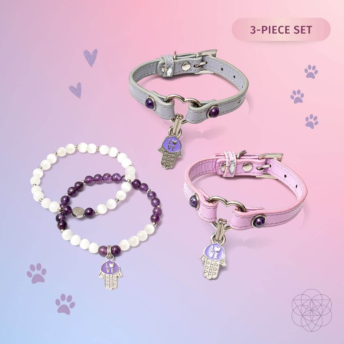 I Love My Cat - Matching Collar &amp; Bracelet Set (3 Pcs)
