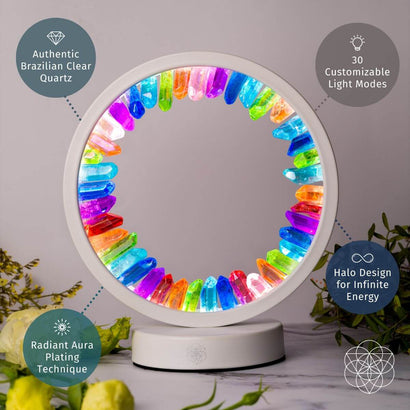 Infinite Rainbow - Clear Quartz Aura Lamp of Hope