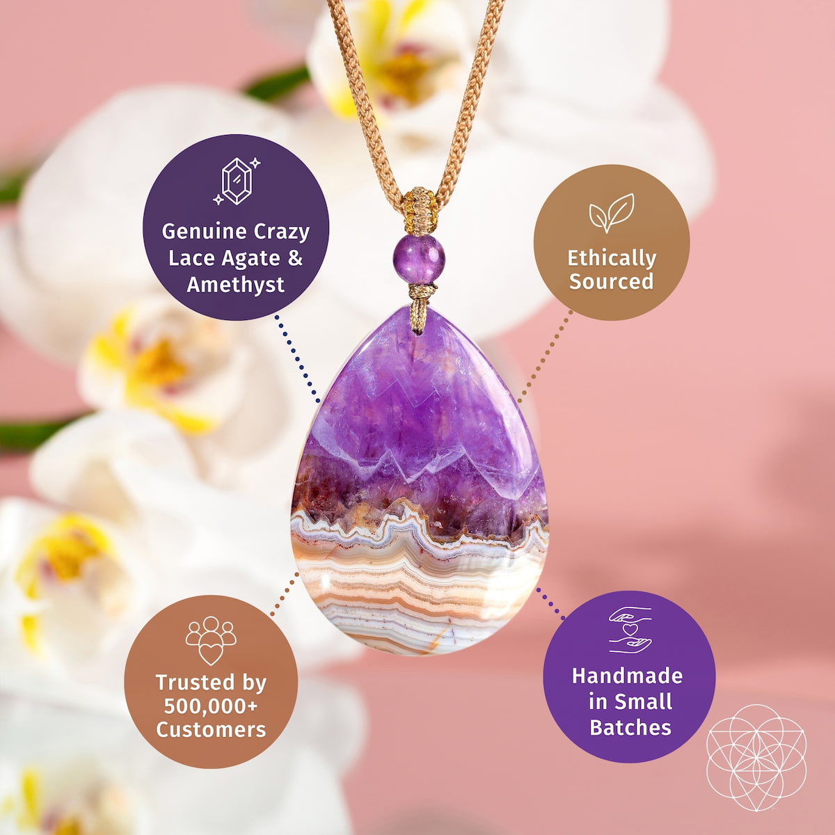 Bring My Spark Back – The Amethyst Crazy Lace Agate Pendant