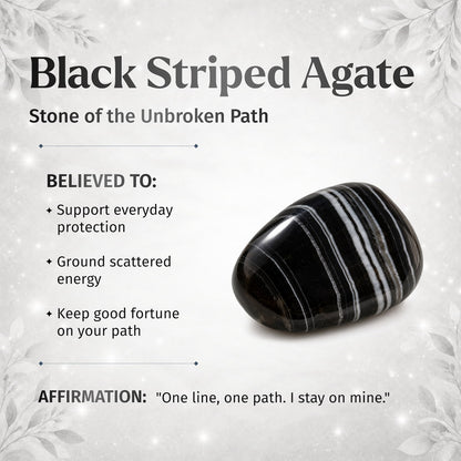 Tibetan Dzi Fortune Talisman – Black Striped Agate Bracelet