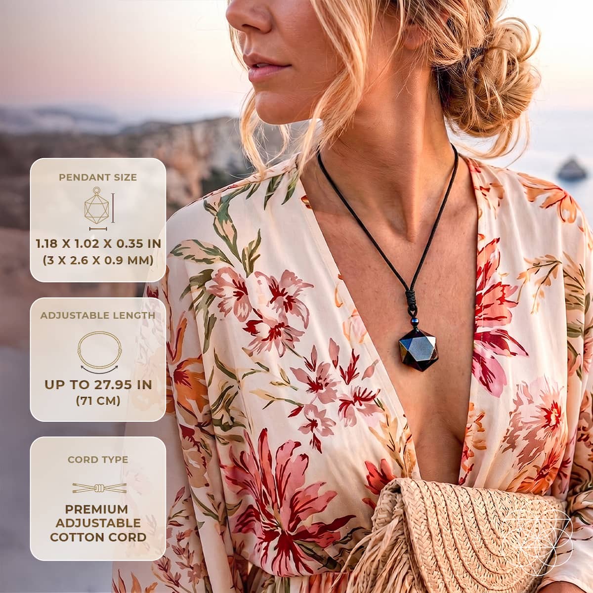 Premium-Talisman aus schwarzem Obsidian