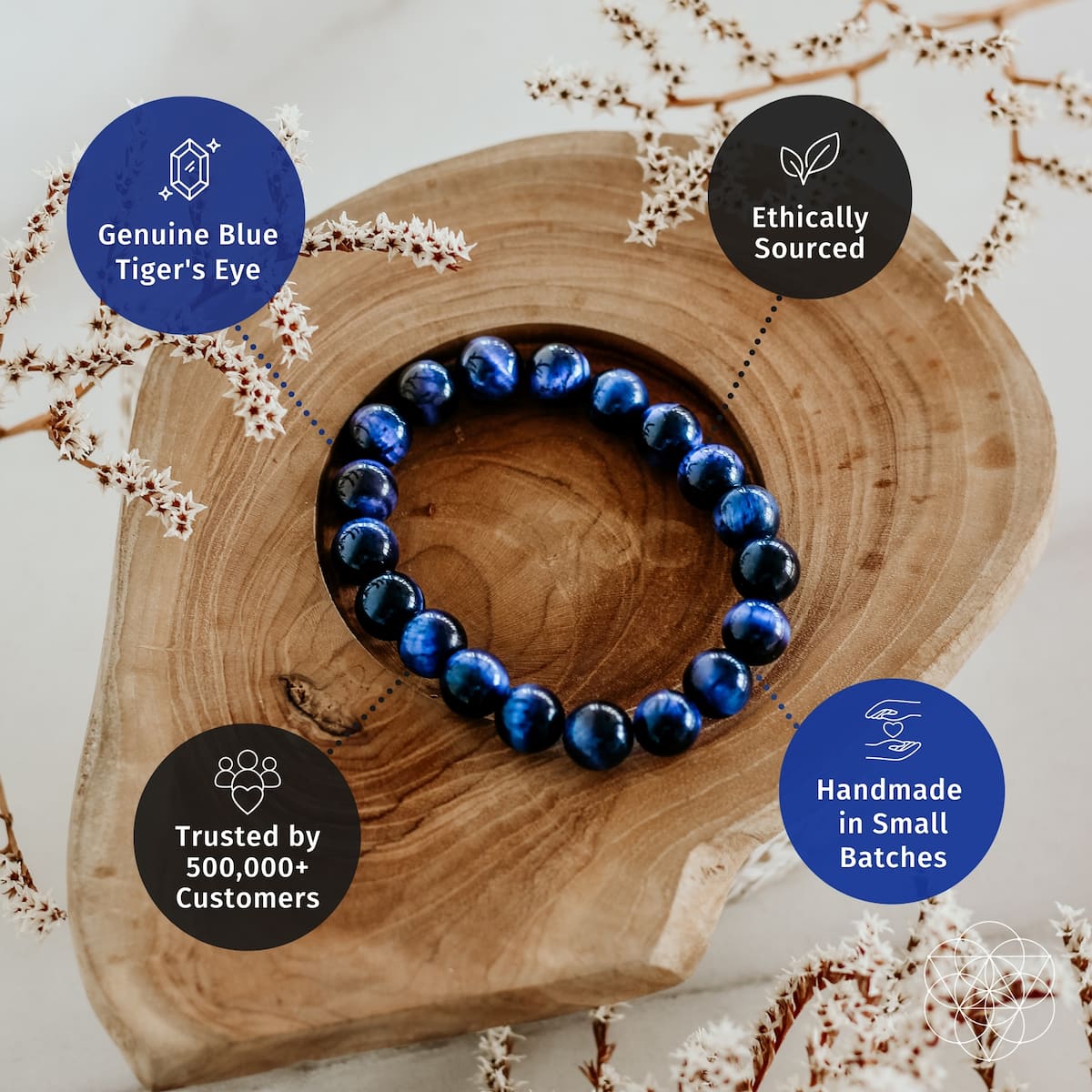 Pulseira ocular do tigre azul