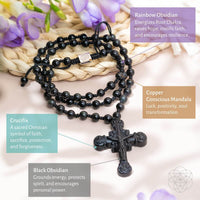 Heilige Rüstung: Schwarzes Obsidian Kreuz des Glaubens & des Schutzes