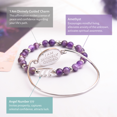 J’ai de la chance - 777 Lucky améthyste Bracelet Set