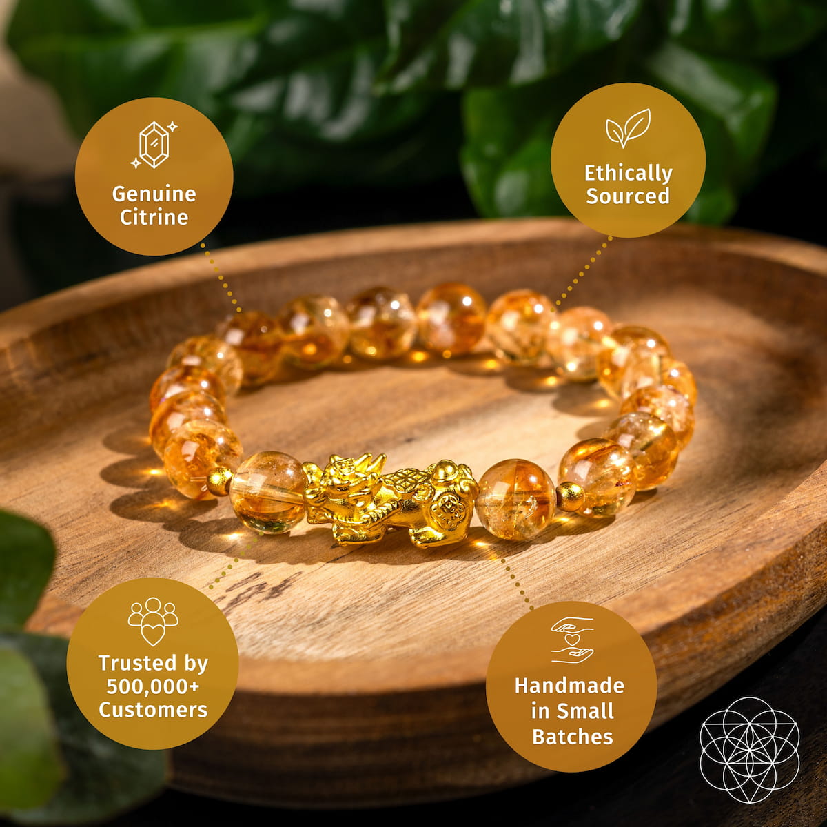 Brazalete de citrina Pixiu