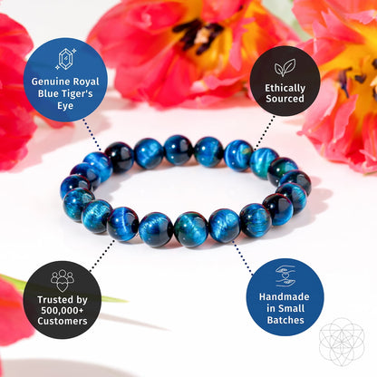 Hawk’s Focus – Royal Blue Tiger’s Eye Bracelet