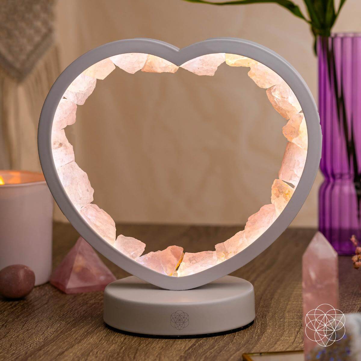 Love Magnet - Rose Quartz Heart Lamp