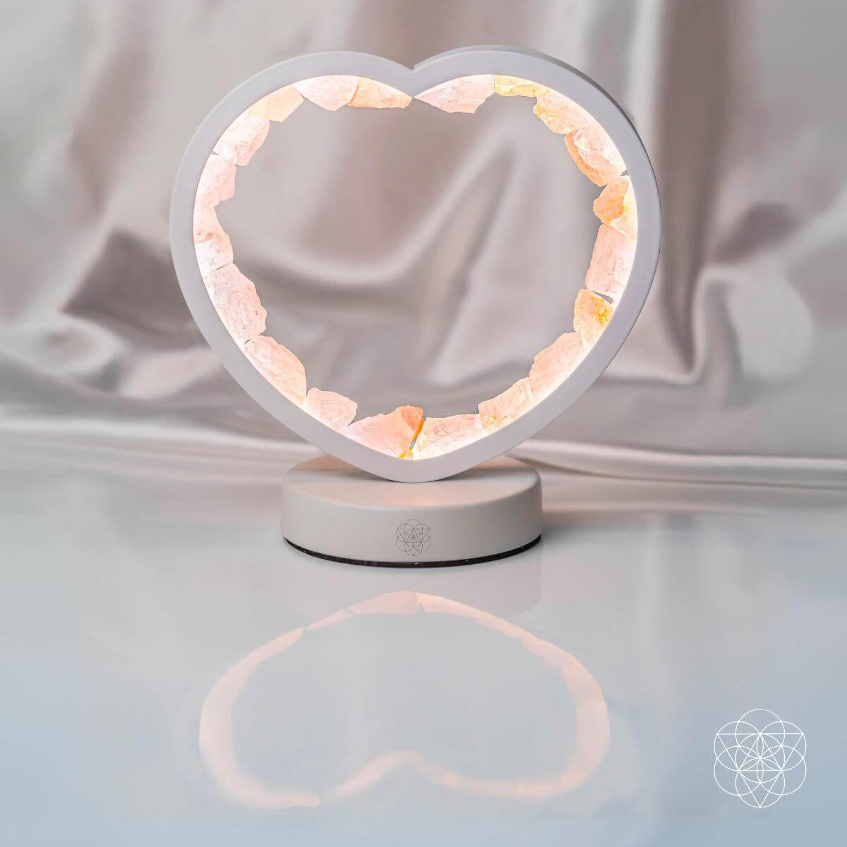 Aimant d'amour - lampe à cœur de quartz rose