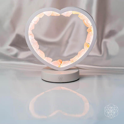 Love Magnet - Lámpara de corazón de cuarzo de rosa