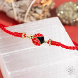 Thumbnail for Lucky Ladybug - Bracelet à cordes rouges à quatre brins