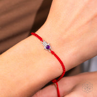 HAMSA Hand of Protection - Bracelet à cordes rouges à quatre brins