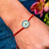 Thumbnail for Gardien des yeux maléfique - bracelet à cordes rouges à quatre brins