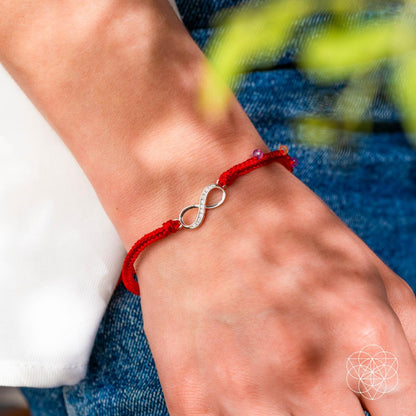 Prospérité infinie - bracelet à cordes rouges à huit brins