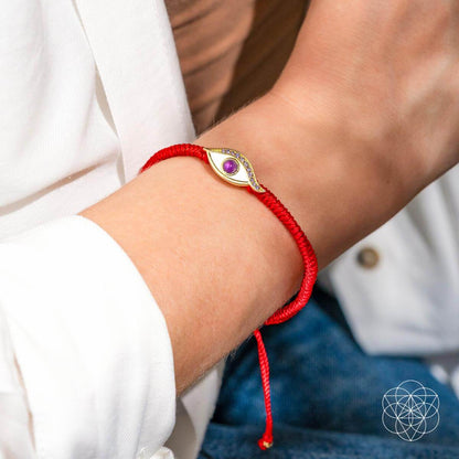Eye of Spiritual Protection - Four-Strand Red String Bracelet