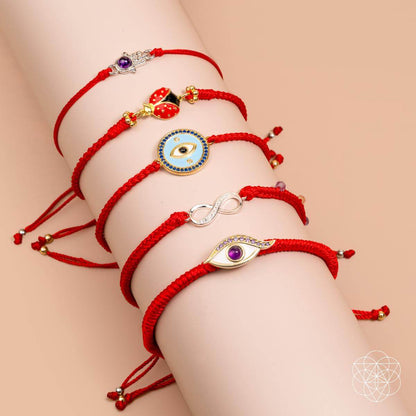 Eye of Spiritual Protection - Four-Strand Red String Bracelet