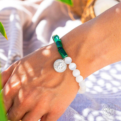 Bracelet de éxito de Malachite y Selenite