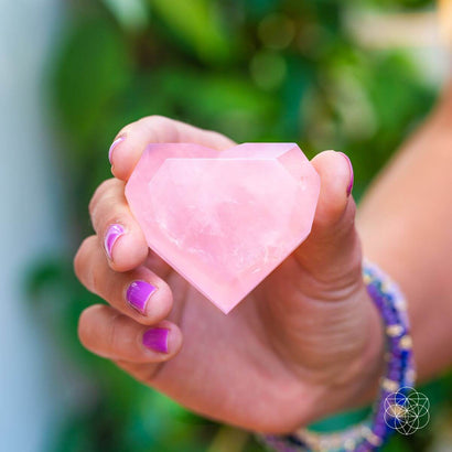 Royal Diamond Heart - Madagascar Rose Quartz for Infinite Love