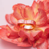 Thumbnail for Eu amo minha vida - coração despertando anel de opala rosa
