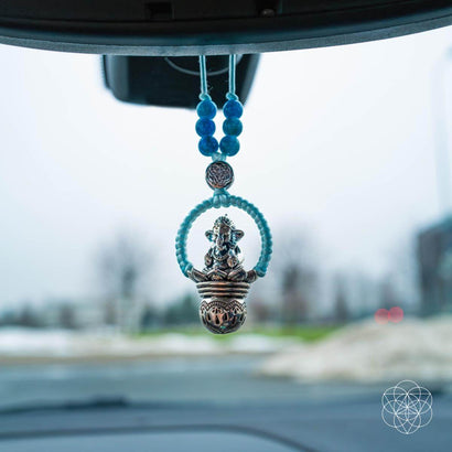 Guardião Antigo - Amuleto de Carro de Apatita Ganesh