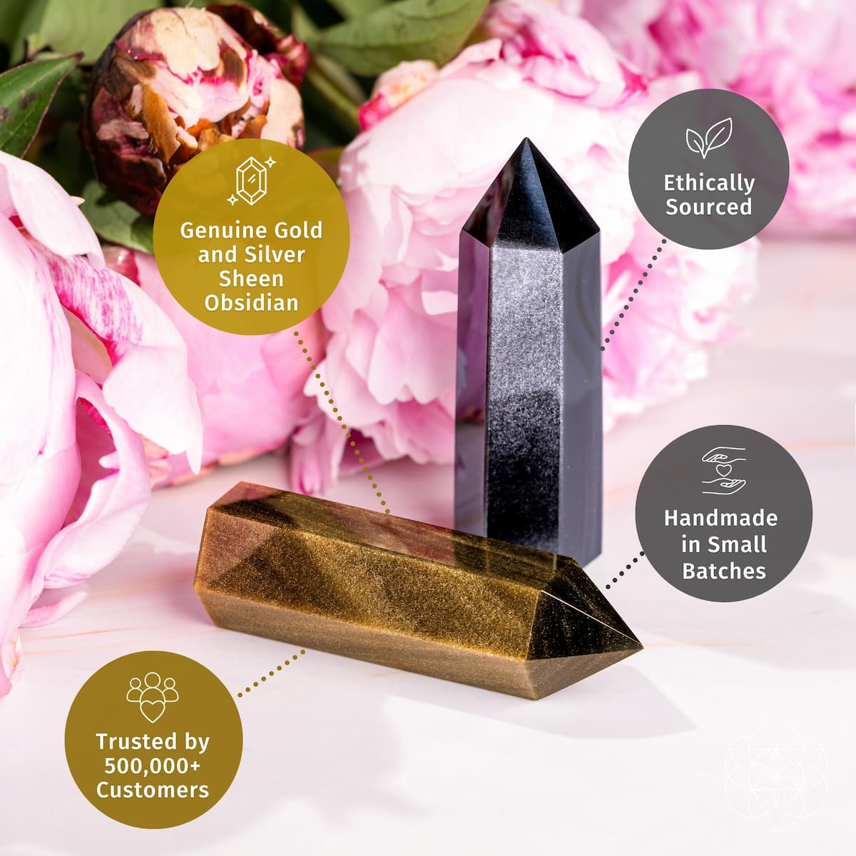 Punta Obsidiana Dorada+Plata