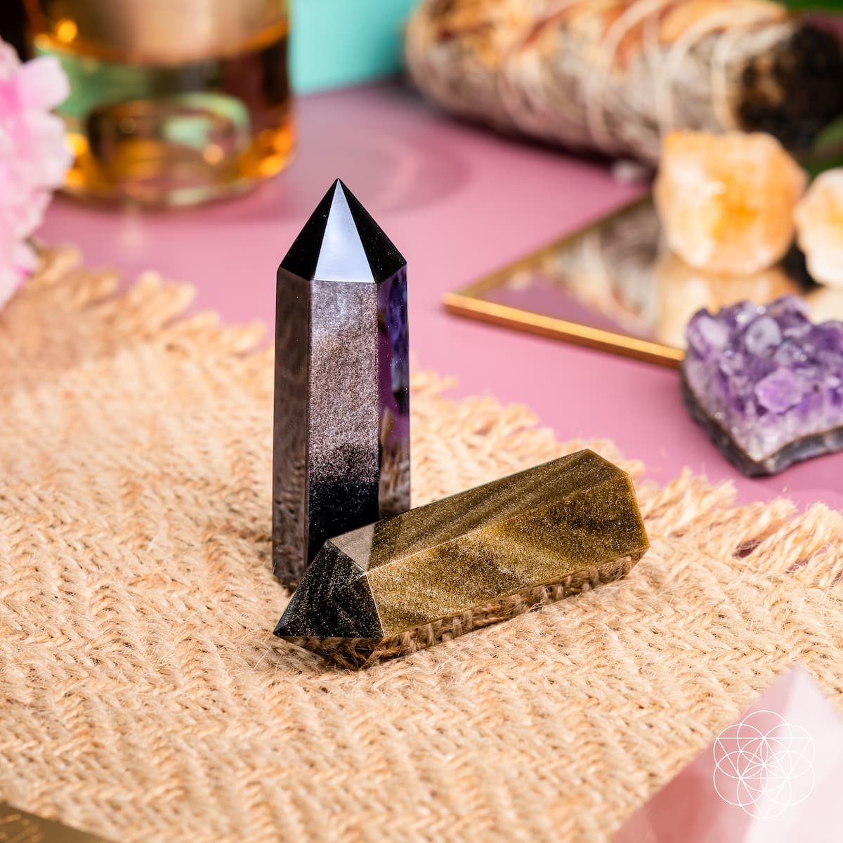 Punta Obsidiana Dorada+Plata