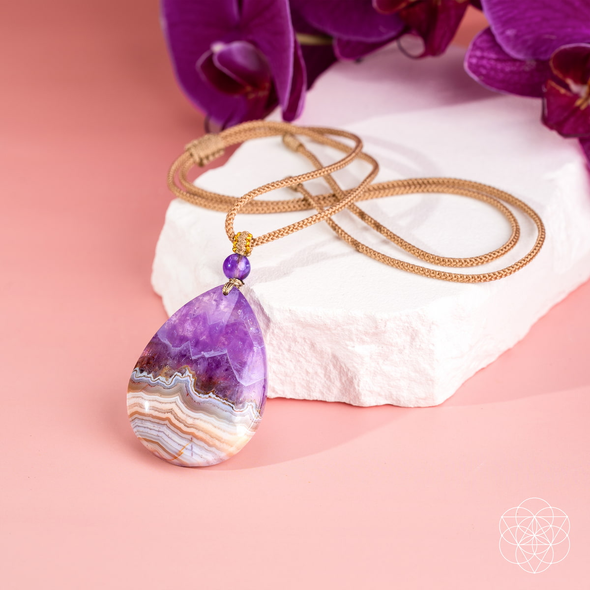 Bring My Spark Back – The Amethyst Crazy Lace Agate Pendant