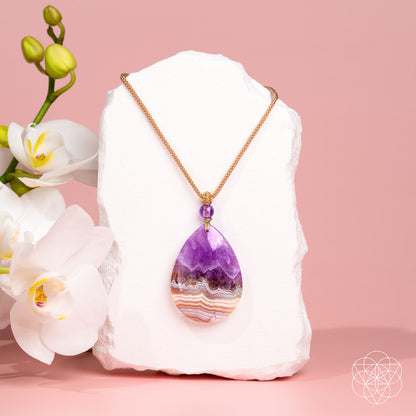 Bring My Spark Back – The Amethyst Crazy Lace Agate Pendant