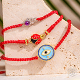 Thumbnail for Lucky Ladybug - Bracelet à cordes rouges à quatre brins