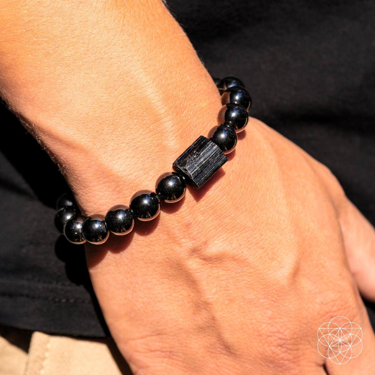 Habit Breaker - Black Obsidian &amp; Tourmaline Bracelet